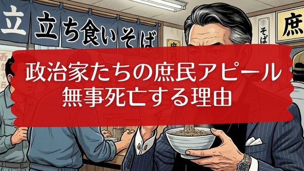 庶民アピールして無事炎上する政治家のイメージ