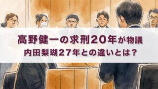 高野健一の求刑20年が物議…内田梨瑚27年との違いとは？