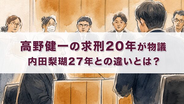 高野健一の求刑20年が物議…内田梨瑚27年との違いとは？
